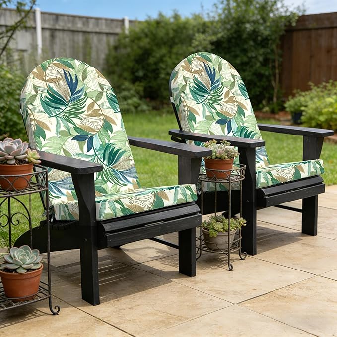 Outdoor Foam Adirondack Cushion, Water Repellent Foam Cushion for Adirondack Chairs Patio Furniture, 44 x 19 Inch, Lush Leaf Green