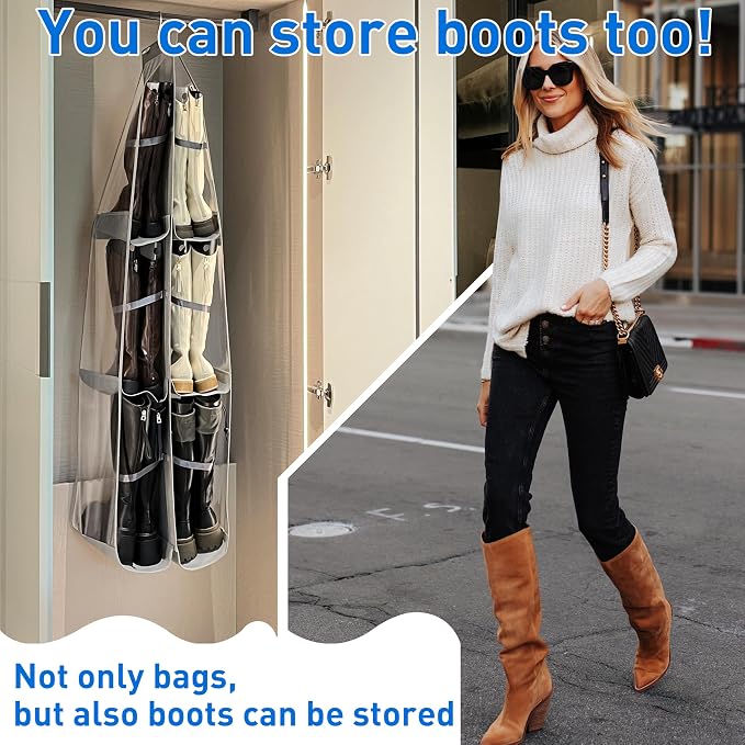 Purse Organizer for Closet, Heavy Duty Hanging Handbag Storage