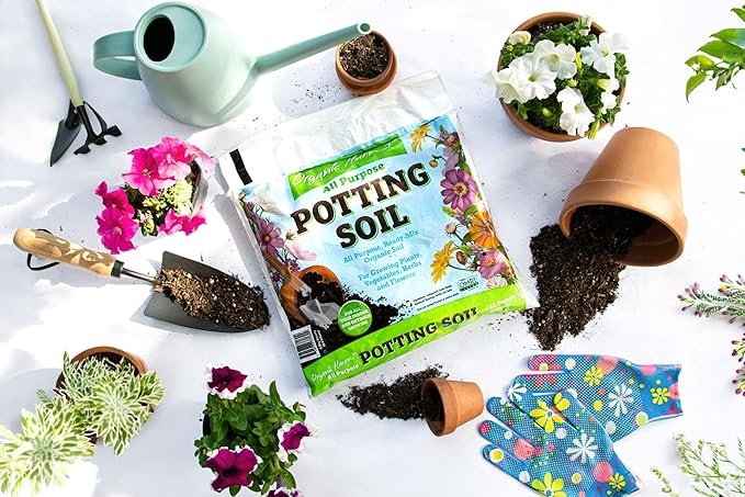 Generic Organic Potting Soil Mix - All Purpose Ready-to-Use Garden Soil for Indoor-Outdoor Plants, Vegetables, Herbs & Flowers - Enriched with Nutrients, Eco-Friendly (4 qt. (1 Pack)), Brown