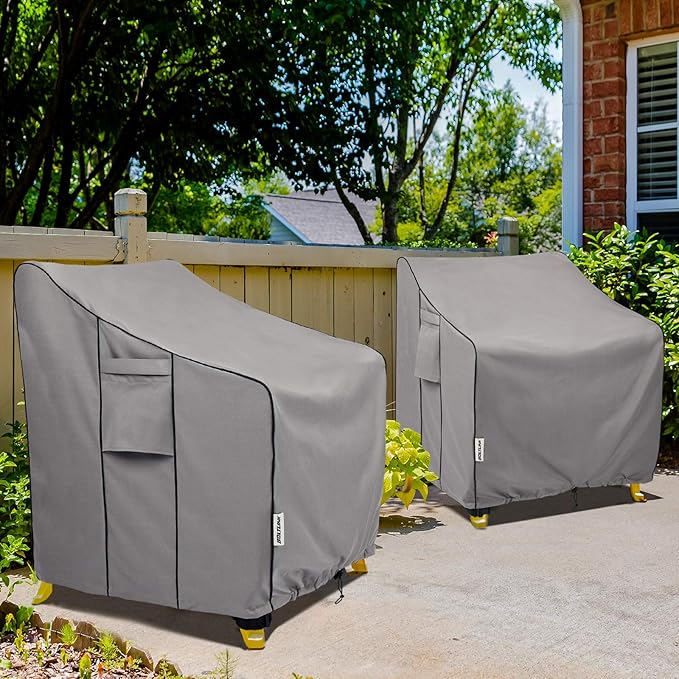 Patio Chair Covers Waterproof, Heavy Duty Outdoor Furniture Covers Fits up to 32W x 37D x 36H inches -2 Pack