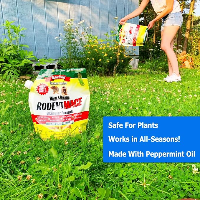 Nature's MACE Rodent Mace Repellent 66 lb Granules | Covers 13,200 Sq Ft, Granular Outdoor Rodent Deterrent, Repel Mouse, Mice, Rats, For Indoor & Outdoor, Pet Safe.