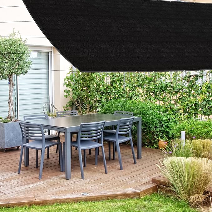 SPORTYOUTH 70% Shade Cloth for Patio, 6x20 ft Mesh Tarp with Grommets, UV Resistant Black Sunblock Sun Shade Netting Cover for Garden, Greenhouse, Chicken Coop, Pergola, RV, Canopy, Barn Kennel