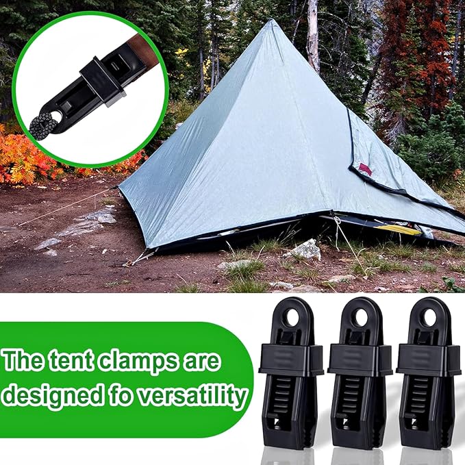 60 Pcs Tarp Clips, Tarp Clamps Heavy Duty Lock Grip for Cover Awnings, Outdoor Camping Tent, Caravan Canopies, Multipurpose Fix Clamp for Tarp & Shade Cloth