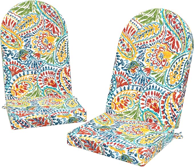 Outdoor Foam Adirondack Cushion, Water Repellent Foam Cushion for Adirondack Chairs Patio Furniture, 44 x 19 Inch, Paisley Multi