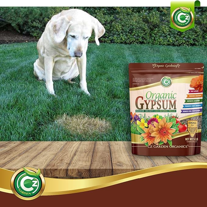 Gypsum Granules - Made in USA - OMRI Listed - Calcium Sulfate Dihydrate - Garden Soil Amendment Fertilizer for Lawns, Plants, Calcium & Sulfur Additive. Cures Blossom End Rot in Tomatoes & Peppers