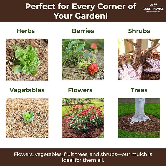 GARDENWISE Premium Organic Wood Mulch for Gardens, Landscaping, Potted Plants, and Vegetable Gardens (1 CF - 28 L - 30 QTS)