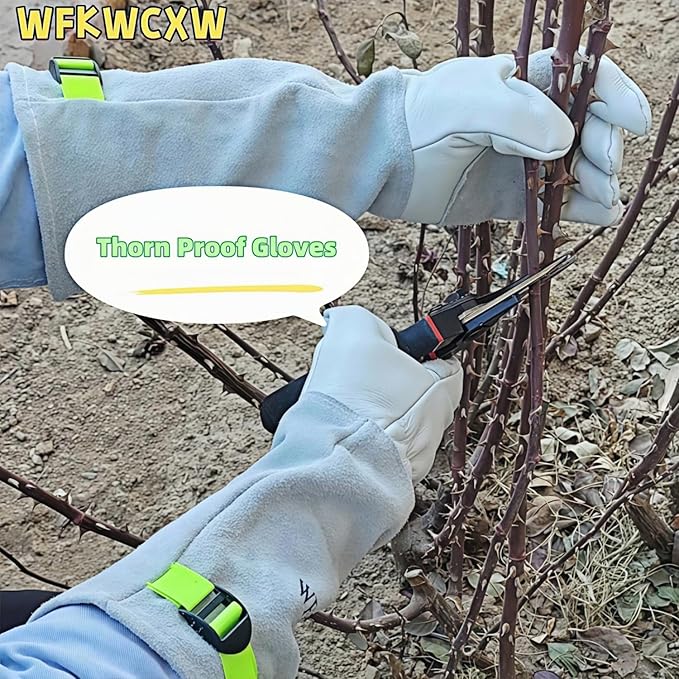 Gardening Gloves for Rose and Cactus Handling,Cow Leather Garden Gloves Thorn Proof,Gardening Gifts for Womens/Mens