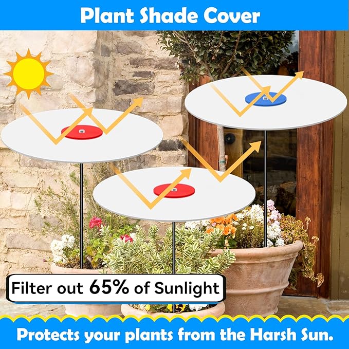 3 Pack Plants Shade Cover for Outdoor Plants, 65% Sunblock Shade Cloth Outdoor, Garden Shade Disk Umbrella, Sun Shade for Plants, Prefect for Your Garden, Potted Plant, Live Plant Outdoor(P0409)
