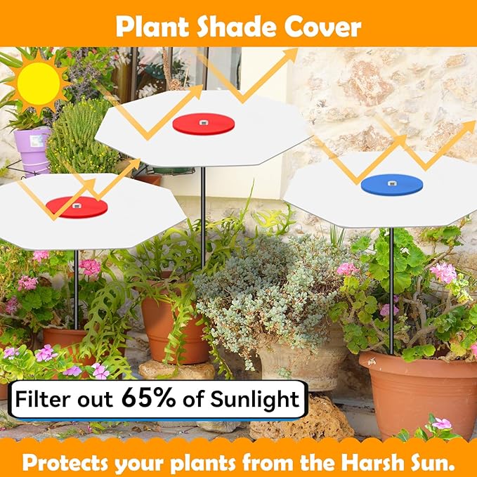 3 Pack Plants Shade Cover for Outdoor Plants, 65% Sunblock Shade Cloth Outdoor, Garden Shade Disk Umbrella, Sun Shade for Plants, Prefect for Your Garden, Potted Plant, Live Plant Outdoor(P0409)