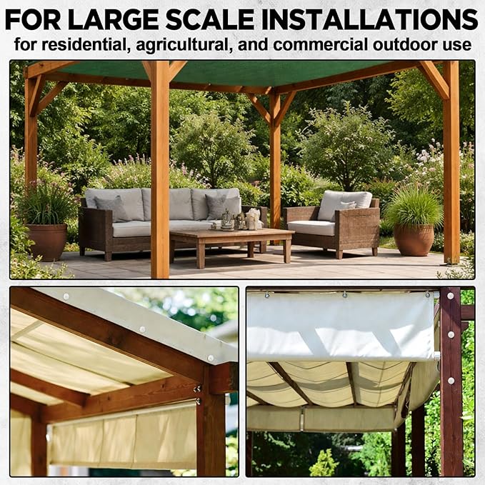Flutesan 100 PCS Shade Cloth Fasteners Shade Cloth Clips for Wood Pergola Sun Screen Fabric Accessories Heavy Duty Fixing Secure with Washers Windproof Placement Netting Garden to Sunshade