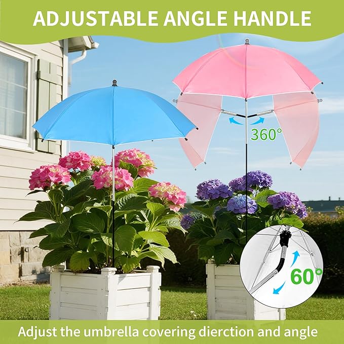 POPUPARTY Plant Shade Umbrellas for Outdoor Plants,23.6" Garden Umbrella for Plants with Adjustable Angle,Shade Cloth for Garden, Potted Plants, Patio Flowers