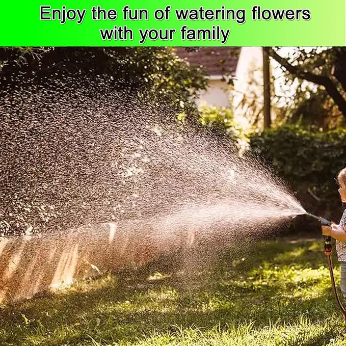 Heavy garden hose nozzle - adjustable spray mode high-pressure rotary spray gun, brass nozzle, anti slip grip and quick connector, suitable for lawn, plants, car washing, pets