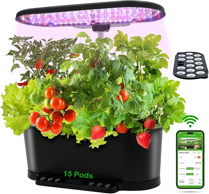 EAGLE PEAK 8x6 Pop Up Greenhouse with 15 Pods Hydroponics