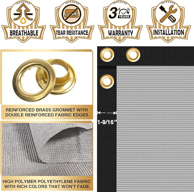 Privacy Fence Screen 5' x 142' Fencing Cover Heavy Duty Mesh Windscreen Cloth for Outdoor Garden Patio Backyard Chain Link Fence Gray