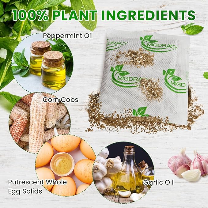 Pest Control Pouches, Insect and Mice Repellent Pouches, 10Pcs Peppermint Oil to Rat, Ant, Roach, Spider, Mosquito & Moth, Indoor Use