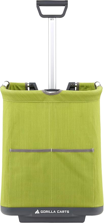 Gorilla Carts GCSS-11G-COM Collapsible Soft-Sided Folding Garden Cart, 150-Pound Capacity, Green