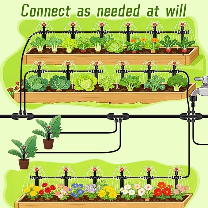 6 Pcs 3/4" to 1/4" Drip Irrigation Faucet Adapters, Quick Connect 3/4" Faucet to 1/4" Tubing Drip Irrigation Hose Adapters, Push-to-Fit Garden Hose to 1/4 Tubing Adapter for Irrigation System