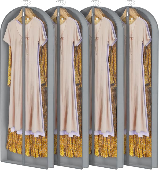 Zilink Luxury Fur Coat Storage Bags Dress Bags for Gowns Long 60 in, 4 Pack