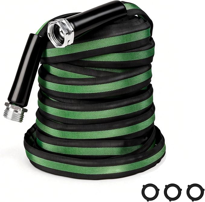 HERZO Garden Hose 50 FT, Lightweight, Ultra Flexible, Durable, Kink-Free Garden Hose, RV, Marine and Camper Hose
