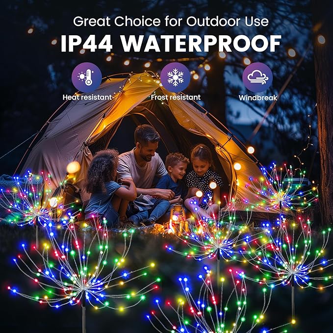PEVOROS Garden Decor Solar Lights Outdoor,120LED Waterproof Colorful Solar Fairy Garden Lights for Outdoor Decoration,Yard, Patio, Porch,Flower Pot,Pathway,Christmas (6Pack)