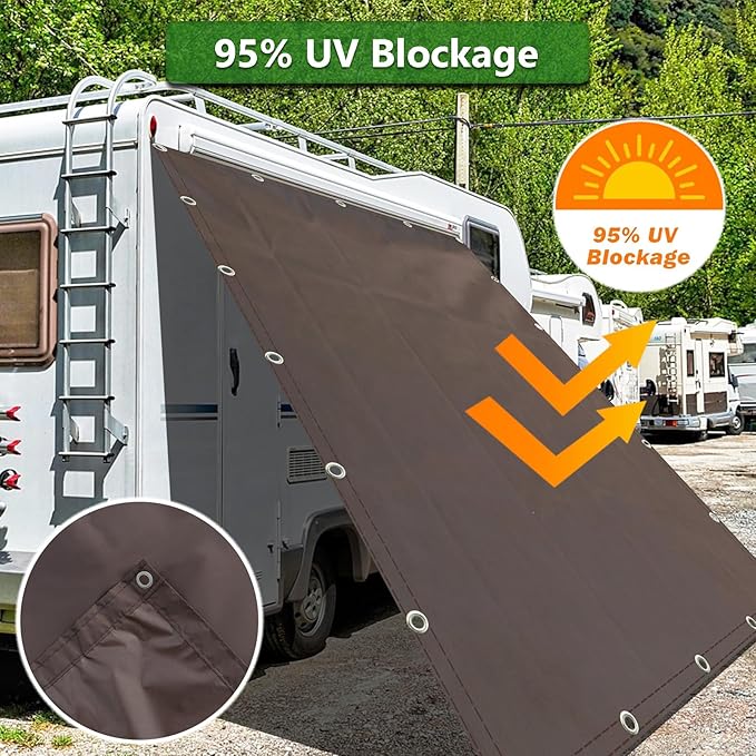 Sun Shade Sail 9'9"x13' Waterproof Shade Cloth Canopy Sunshade Camping Tarps Tent Cover with Grommets for Backyard Yard Deck Patio Pergola Garden Outdoor