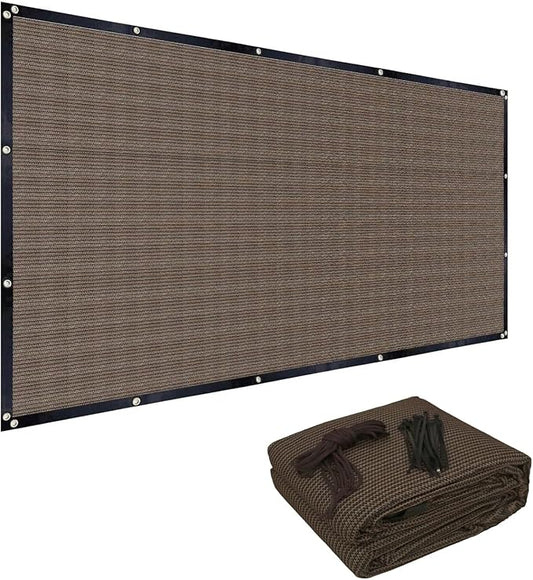 FAIR WIND 90% Sun Shade Cloth with Improved Grommets 6' x 8' Outdoor Sun Screen Fabric Cover for Patio Garden Pergola Canopy - Mocha
