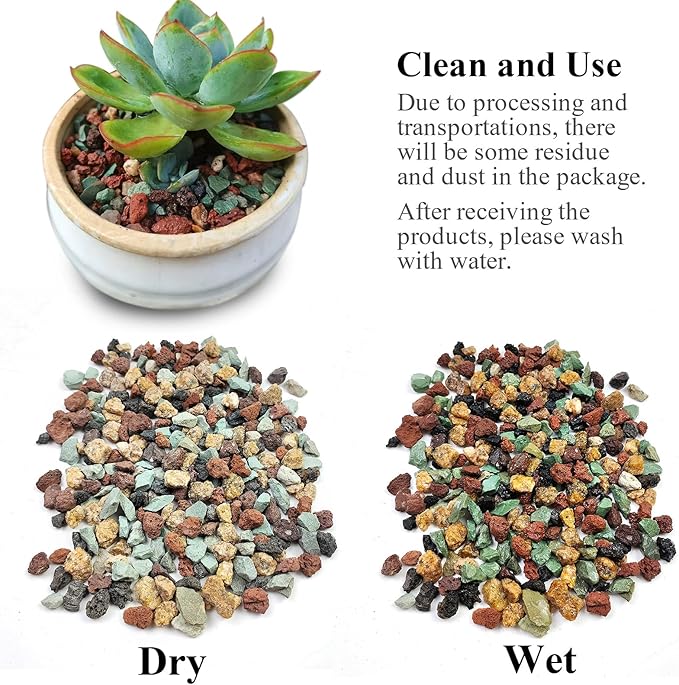 FANTIAN 10 lbs Succulent Cactus Soil Potting Mix,5-8 mm Pebbles Mix Horticultural Lava Rock