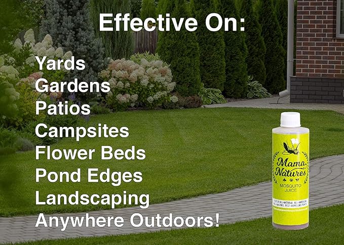 Mama Nature's Mosquito Juice - All Natural, Non-Toxic Mosquito & Tick Spray for Yard - DEET-Free Organic Outdoor Repellent for Lawn, Patio, Garden & Backyard - Safe for Kids, Pets & Plants | 2-Pack