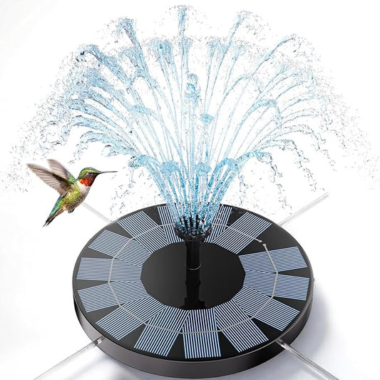 AISITIN Solar Fountain, 2.5W Solar Water Fountain Pump with 6 Nozzles & 4 Tube Supports, 6.7" Solar Powered Fountain for Garden, Pond, Pool, Fish Tank, Aquarium Outdoor