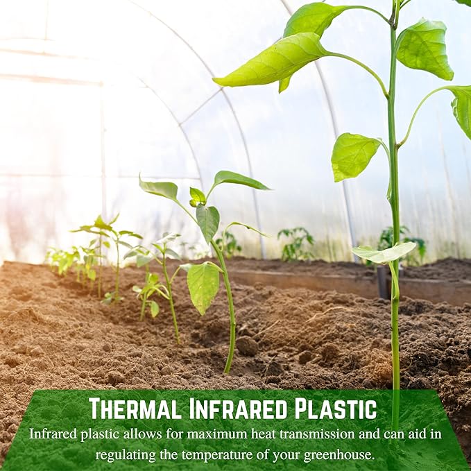 Farm Plastic Supply - Clear IRAC Greenhouse Plastic Sheeting - 6 Mil - (20' x 100') - 4 Year UV Resistant Infrared Anti-Condensate Green House Covering Thermal Greenhouse Plastic 6 mil
