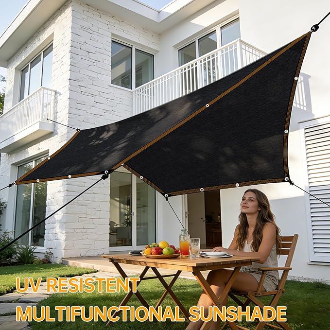 Shade-Cloth 85-90% for Garden Greenhouse Plants 10x20 FT, Black Sun-Block Shade Cover Mesh Tarp with Grommets Sun Shade Canopy for Outdoor Pergola Patio Flower Lawn Kennel Chicken Coop