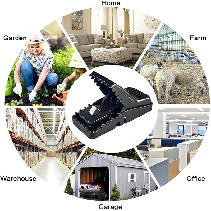 Reusable Mouse Traps – Powerful Snap Traps with Precise Trigger for Quick, Clean Mouse Catching – Indoor & Outdoor Rodent Control for Home, Garage, Garden-12 Pack