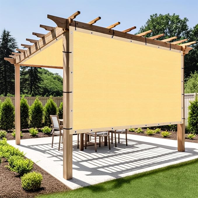Shade&Beyond Customized Size 22' X 23' Shade Cloth with Grommets, 90% UV Protection UV Protection Mesh Tarp Sun Screens for Patio GN01, Sand
