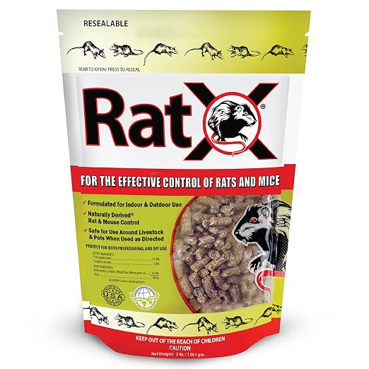 EcoClear Products 620102, RatX All-Natural Non-Toxic Humane Rat and Mouse Killer Pellets, 3 lb. Bag