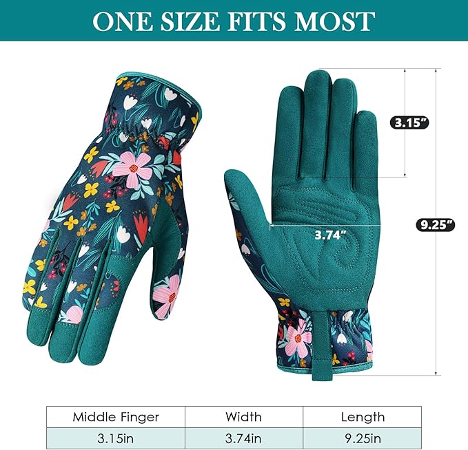 Trifabricy Gardening Gloves for Women, Breathable Leather Garden Gloves with Grip, Thorn-Proof Puncture-Resistant Work Gloves