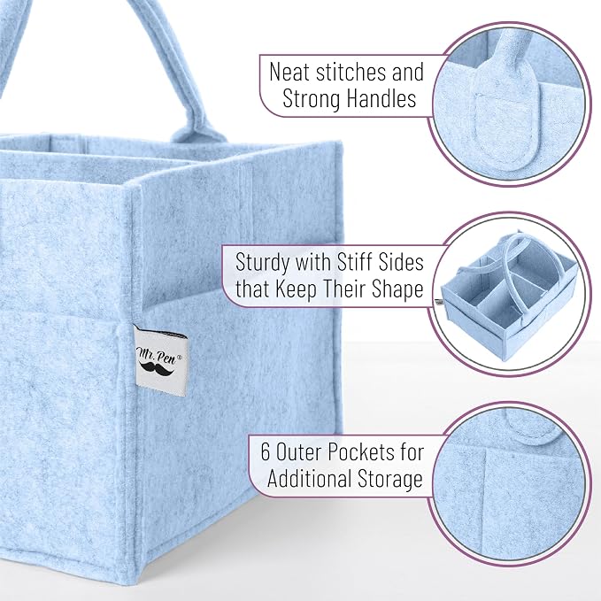Mr. Pen- Baby Diaper Caddy Organizer, Sky Bliss