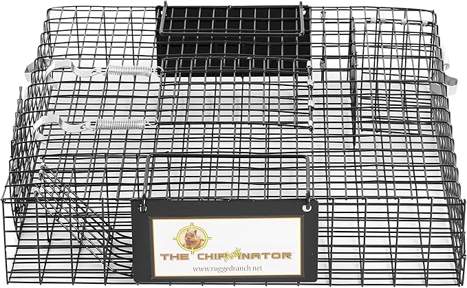 Rugged Ranch Single Chipmunkinator Multi‑Catch Chipmunk Trap, Wire Cage, 14.5"x4"x 4.5" - Live Catch‑and‑Release, 2‑Door Humane Rodent Control, No‑Poison Outdoor Use