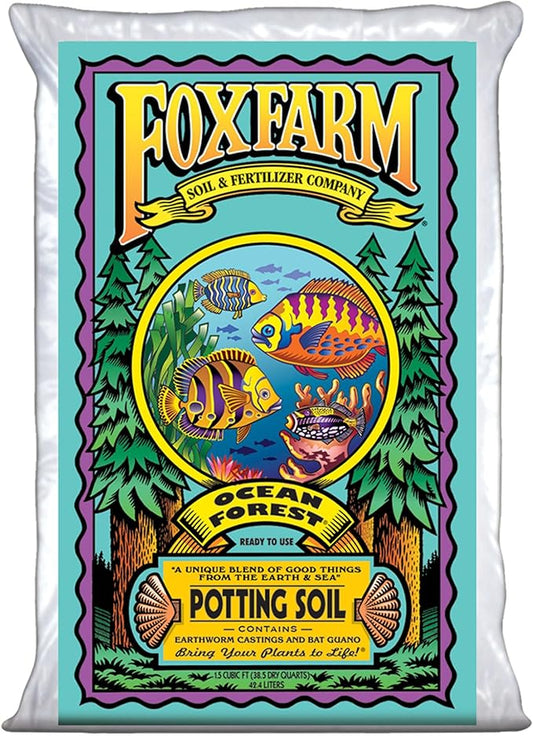 FoxFarm Ocean Forest Potting Soil, 1.5cu ft - Light, Aerated Texture, Designed for All Container Plants