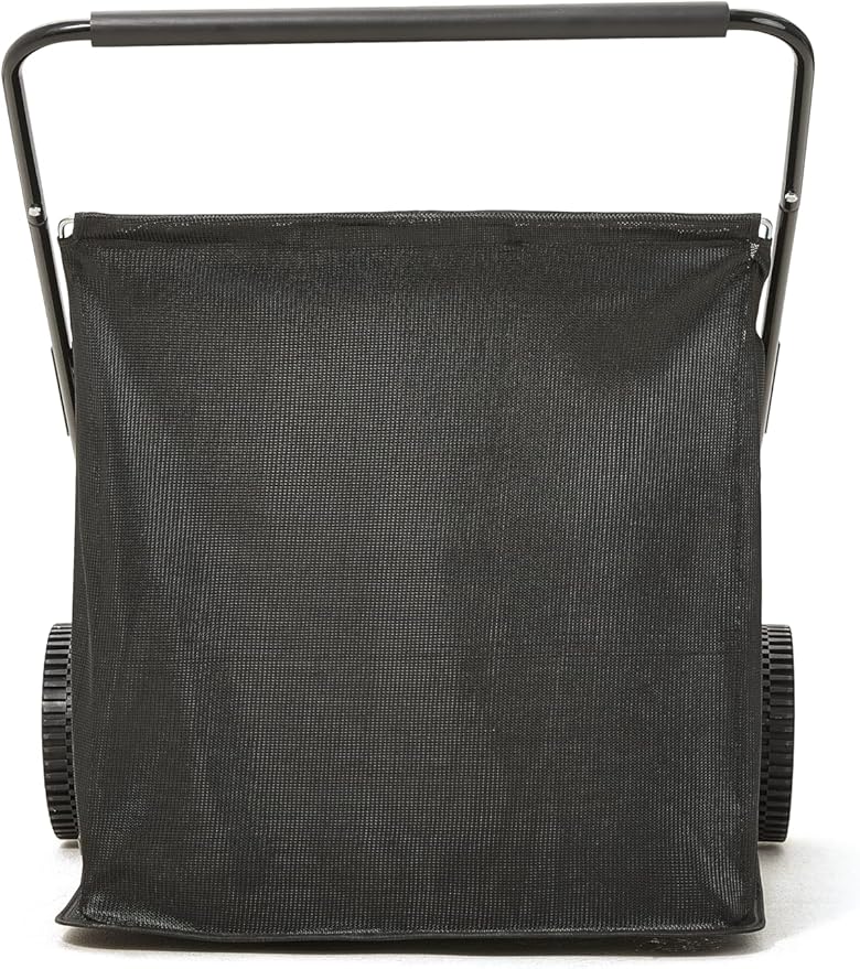 Dapper Supply 26-Inch Push Lawn Sweeper, Grass, Lawn and Leaf Cleanup Collector with Large 7 cu. ft. Hopper Bag, and Dual Spinning Brushes, Grey