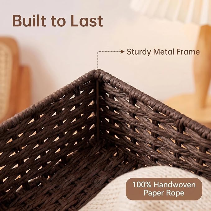 Wicker Toilet Paper Storage Baskets for Bathroom, Toilet Tank, Home Decor