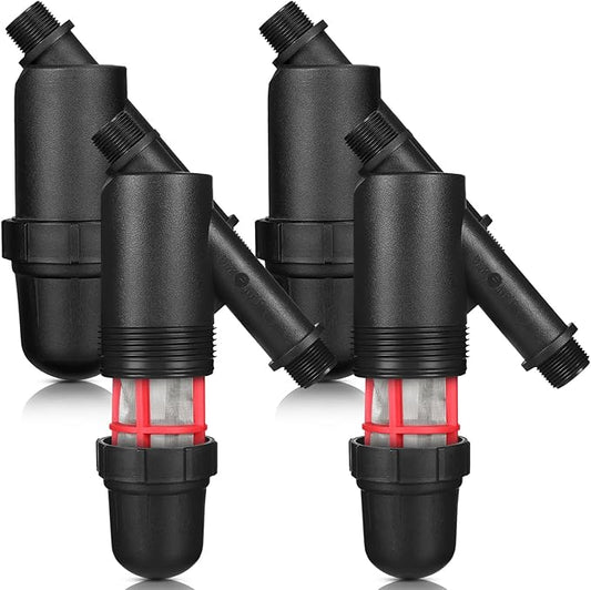 Glooglitter 1 Pcs Drip Irrigation Inline Y Filter with Mesh Screen, 3/4" x 3/4" Male Thread Connections Hydroponics Y Filter for Garden Greenhouse Agricultural Drip Sprinkler Irrigation