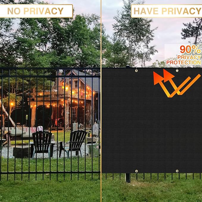 Privacy Fence Screen 5' x 275 Fencing Cover Heavy Duty Mesh Windscreen Cloth for Outdoor Garden Patio Backyard Chain Link Fence Black