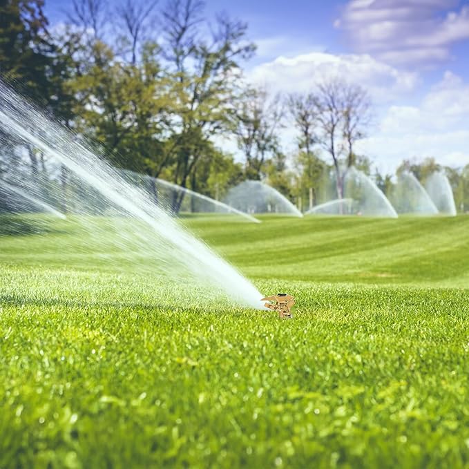 Hourleey 1/2 Inch Zinc Impact Sprinkler, Heavy Duty Lawn Sprinkler Head with Nozzles, Adjustable 0-360 Degree Impulse Watering Sprinklers for Large Coverage Garden Grass Yard Irrigation