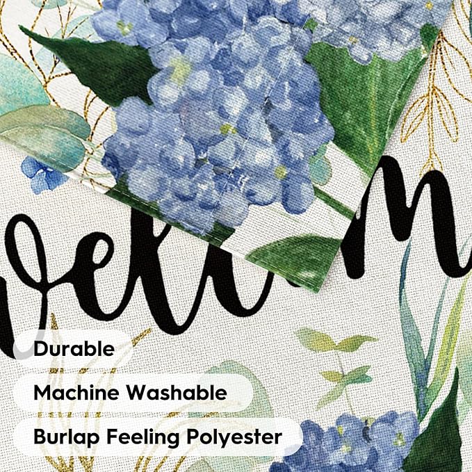 AVOIN colorlife Spring Hydrangea Flowers House Flag 28 x 40 Inch Double Sided, Seasonal Welcome Yard Outdoor Flag