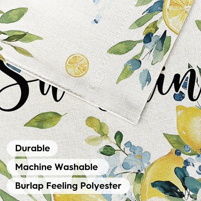 AVOIN colorlife Summer Lemon Floral Garden Flag 12x18 Inch Double Sided Outside, Hello Sunshine Seasonal Yard Outdoor Flag