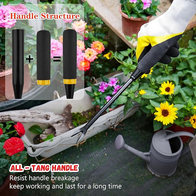 Kemaier Weeding Tool - Heavy Duty Stainless Steel Weed Remover Tool for Precise Root Weed Removal, Efficient Weed Puller Tool for Garden and Lawn Care