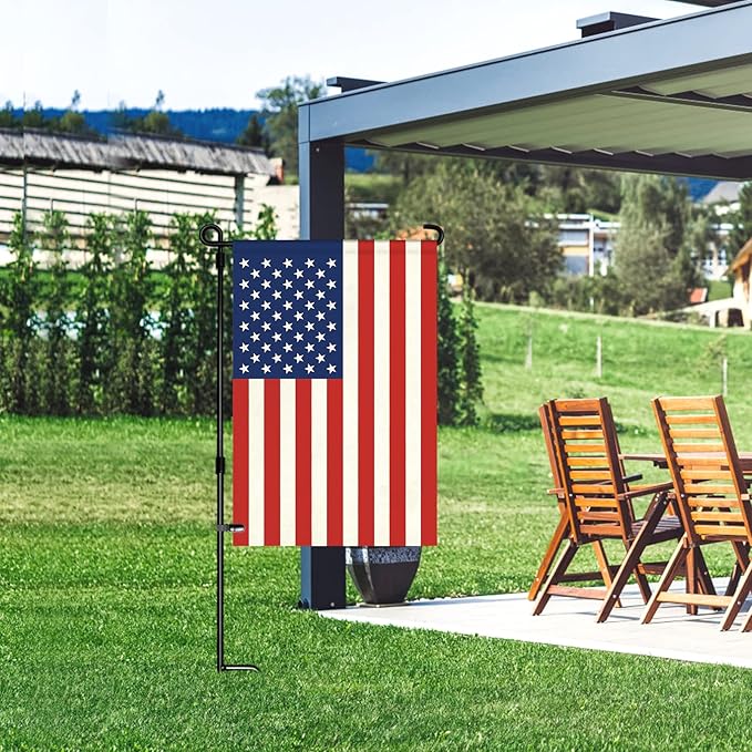 HOOSUN 12" x 18" American Flag Garden Flag,4th of July Decorations,Small American Flags Patriotic Fourth of July Decorations,Double Sided Patriotic USA Yard Flag Memorial Day Decor for Garden,Yard