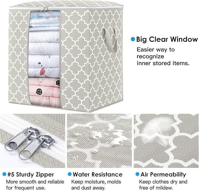 Storage Bags 4 Pack 100L Clothes Organization and Storage Containers