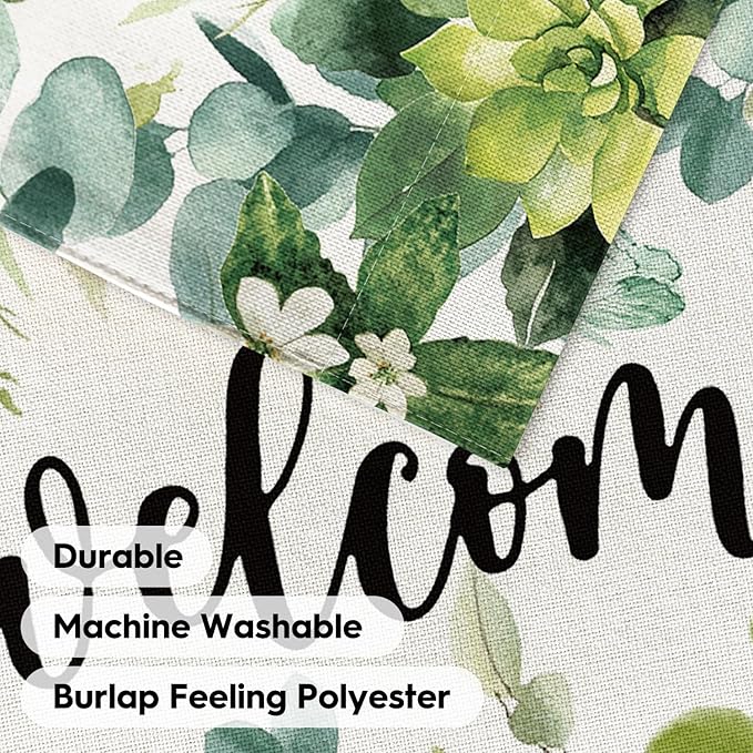 AVOIN colorlife Spring Eucalyptus Flowers House Flag 28 x 40 Inch Double Sided, Seasonal Welcome Yard Outdoor Flag