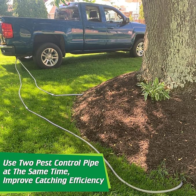 Qualirey Pest Control Exhaust Pipe Attachment with 2 Way Hose Splitter, Transport Exhaust from Car to Underground for Killing Outdoor Rodents Such as Moles, Gophers (Fit for Pipe in 2"-2.4"/3"-3.5")